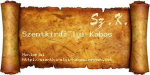 Szentkirályi Kabos névjegykártya